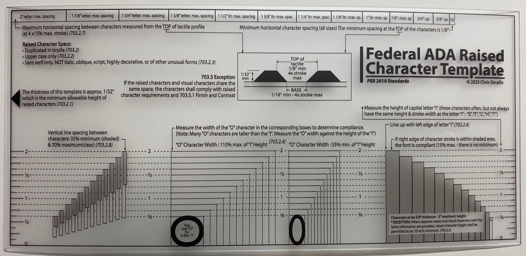 Federal ADA Raised Character Template